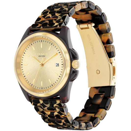 Women's Greyson Dark Brown Tortoise Signature C Resin Watch, 36mm