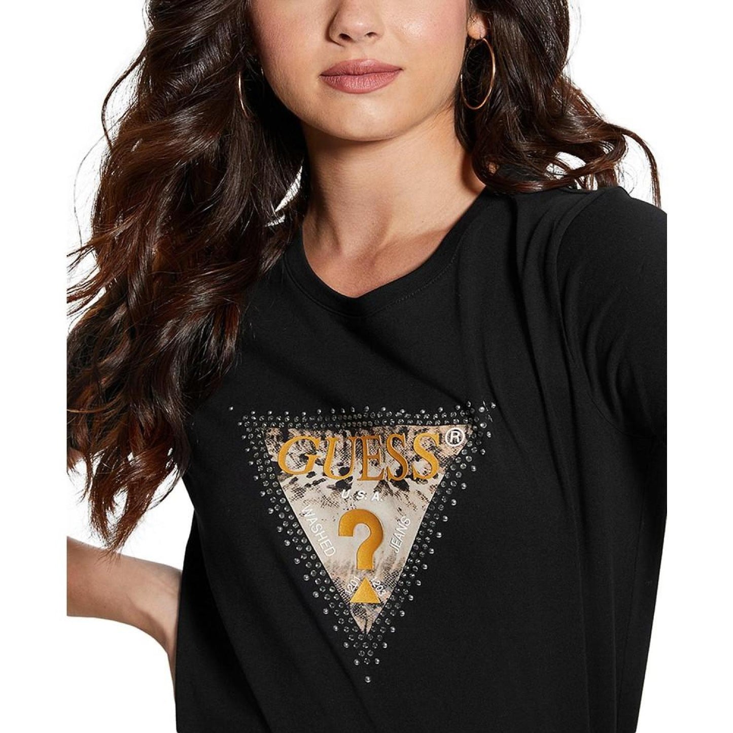 Women's Cotton Studded Logo T-Shirt