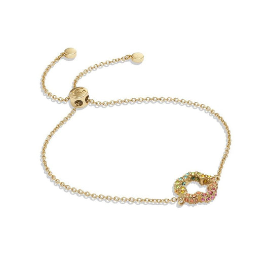 Faux Stone Signature Tea Rose Slider Bracelet