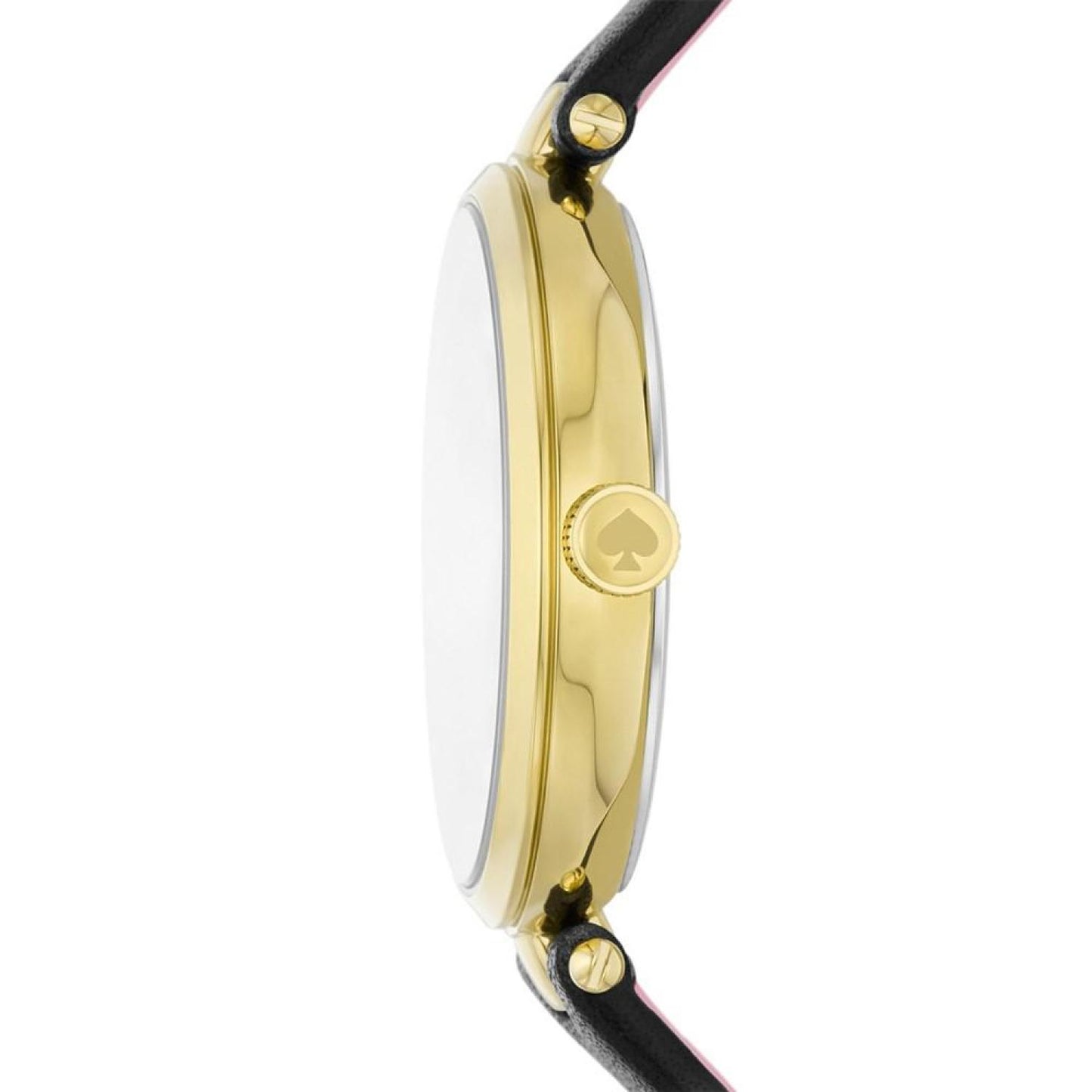 Women's Holland Quartz Three Hand Black Leather Watch 34mm