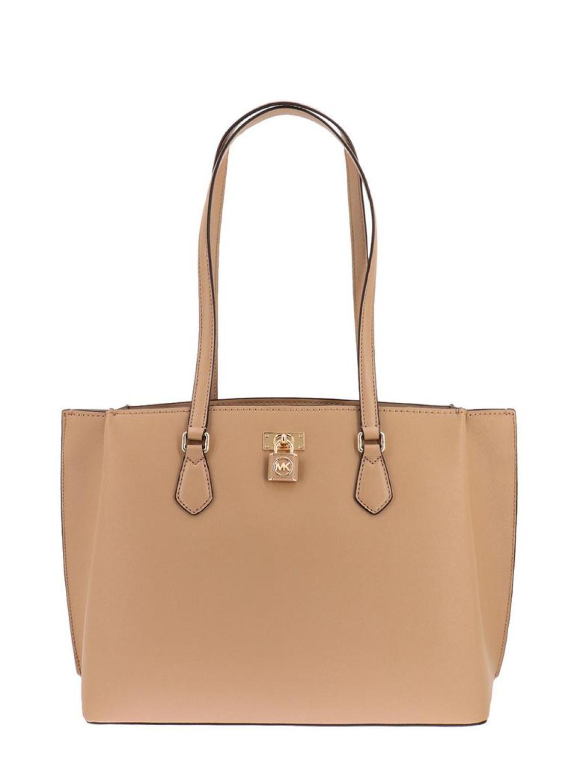 Michael Kors Padlock-Detailed Top-Zip Large Tote Bag