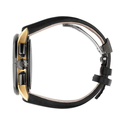 Unisex Swiss G-Chrono XL Black Leather Strap Watch 44mm YA101203