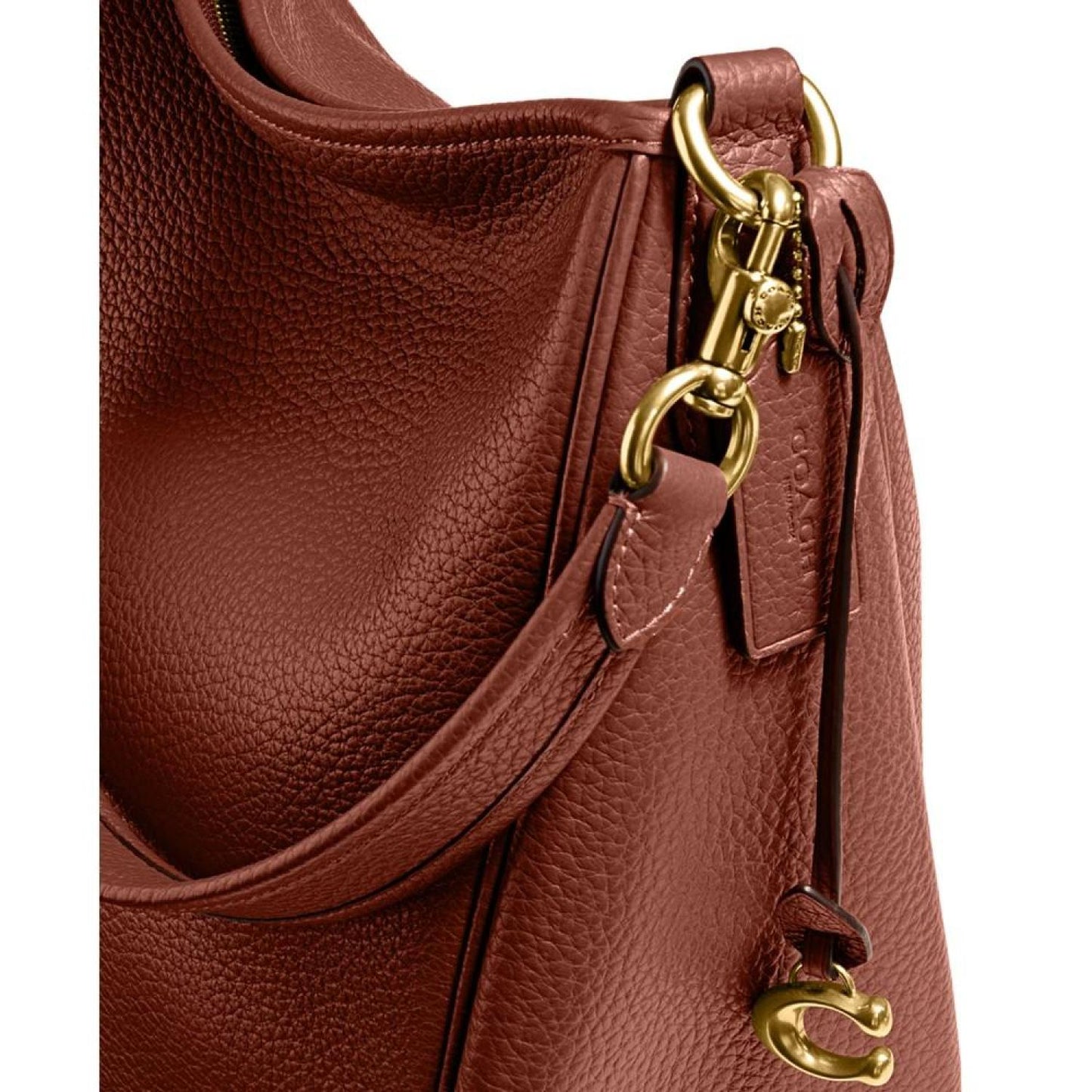 Soft Pebble Leather Cary Shoulder Bag with Convertible Straps
