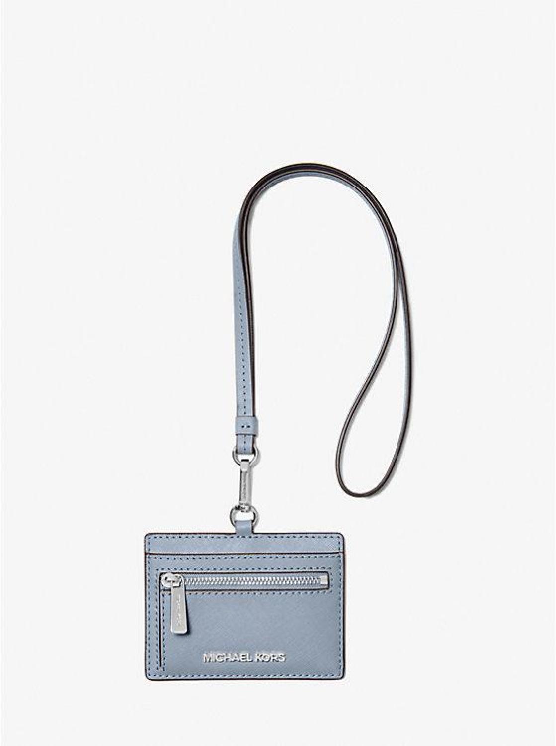 Jet Set Travel Saffiano Leather Card Case Lanyard