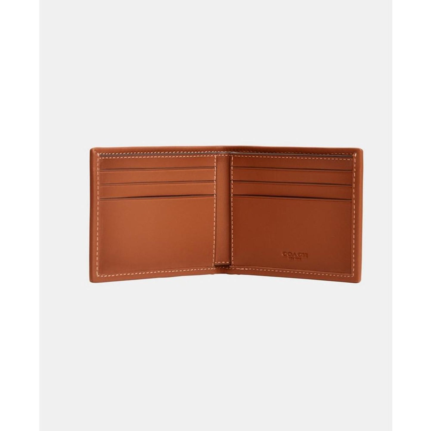 Men's Leather Slim Billfold Wallet in Micro Signature Jacquard