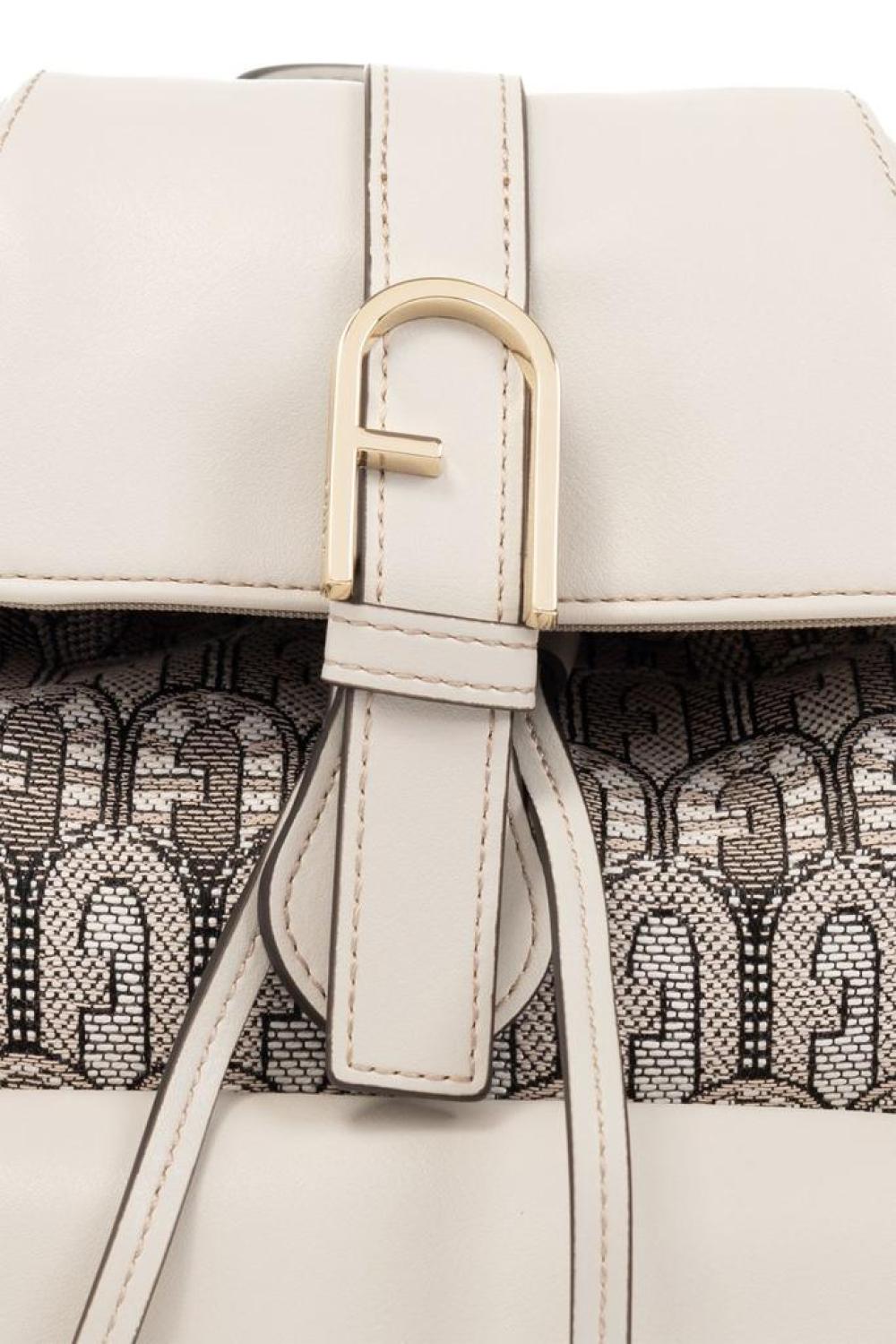 Furla Logo Plaque Drawstring Backpack