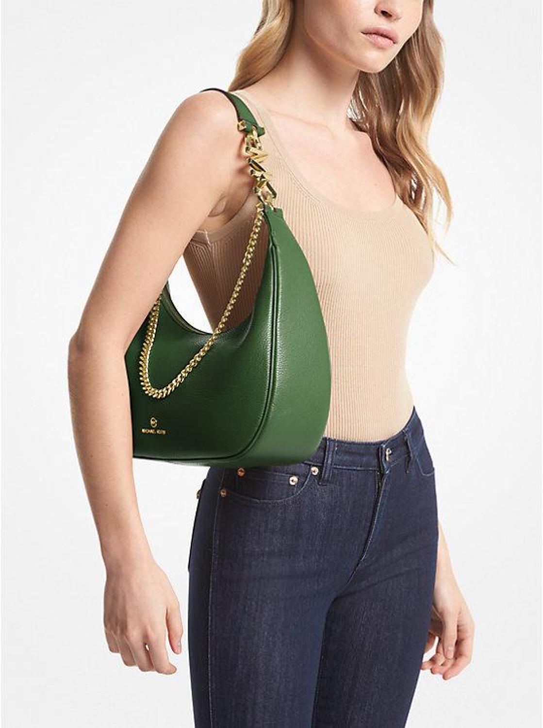 Piper Large Pebbled Leather Shoulder Bag
