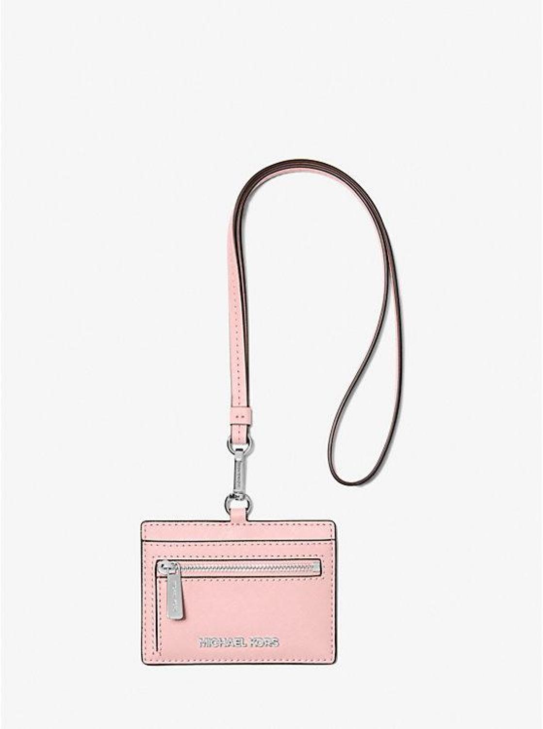 Jet Set Travel Saffiano Leather Card Case Lanyard