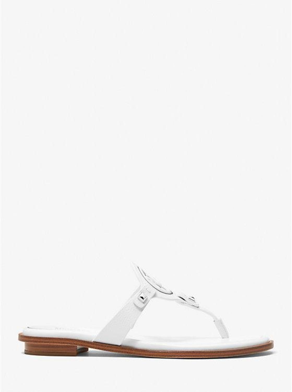 Aubrey Cutout Leather T-Strap Sandal