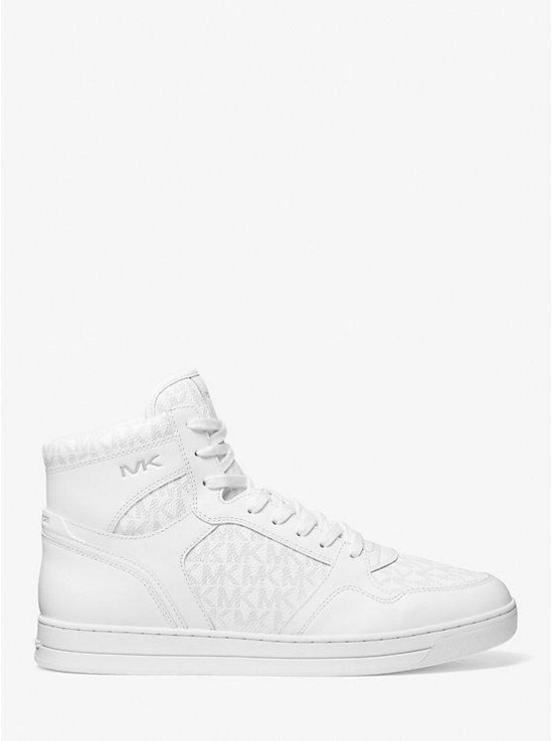 Jacob Leather and Signature Logo High-Top Sneaker