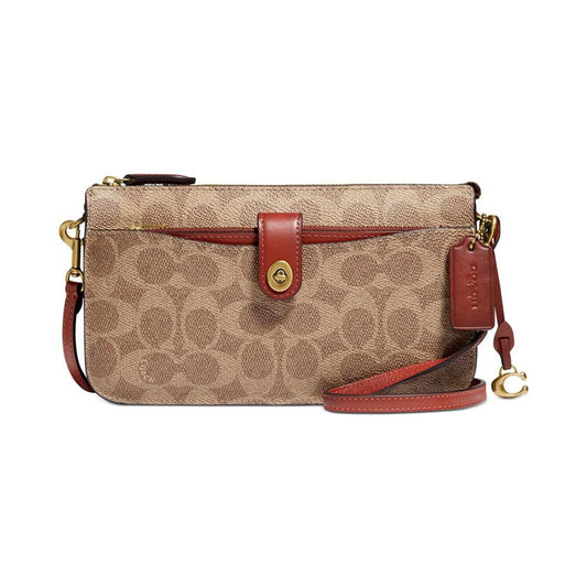 Signature Coated Canvas Noa Popup Bag with Removable Card Pouch