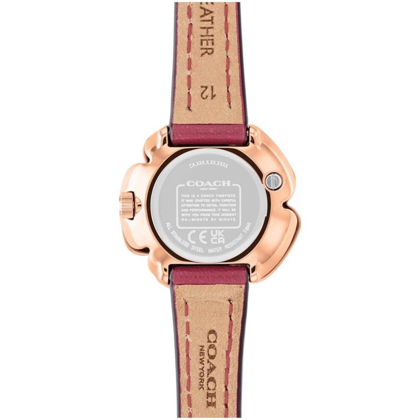 Women's Tea Rose Rouge Leather Strap Watch, 29mm