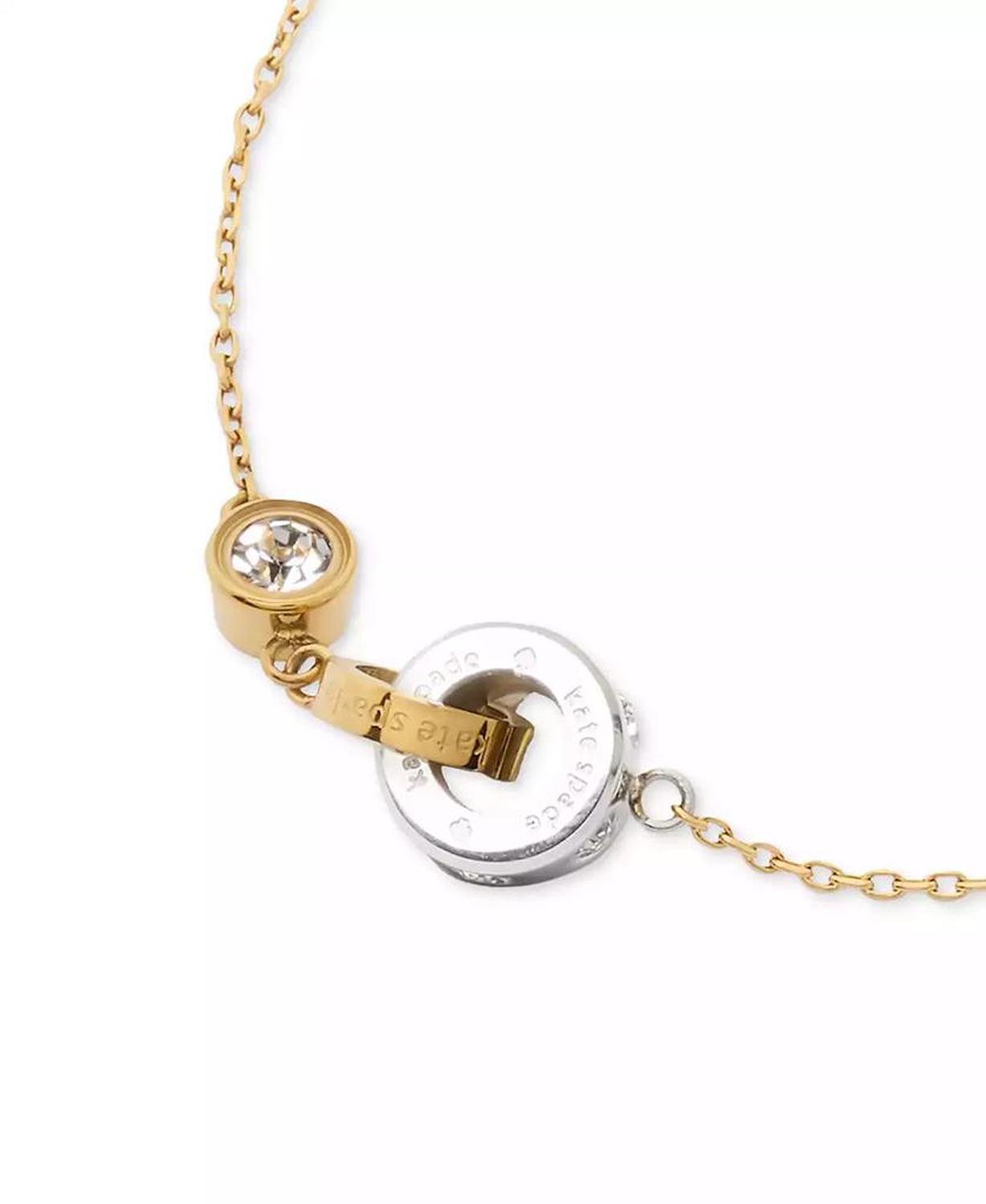 Two-Tone Crystal & Interlinking Ring Bracelet
