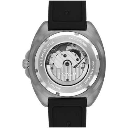 Men's Charter Automatic Black Silicone Watch 44mm