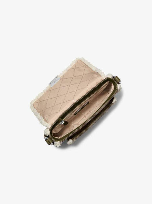 Bradshaw Medium Suede and Faux Shearling Messenger Bag