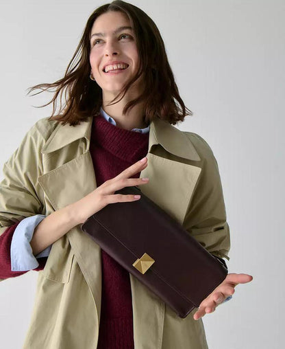 Deco Fine Grain Leather Soft Shoulder Bag