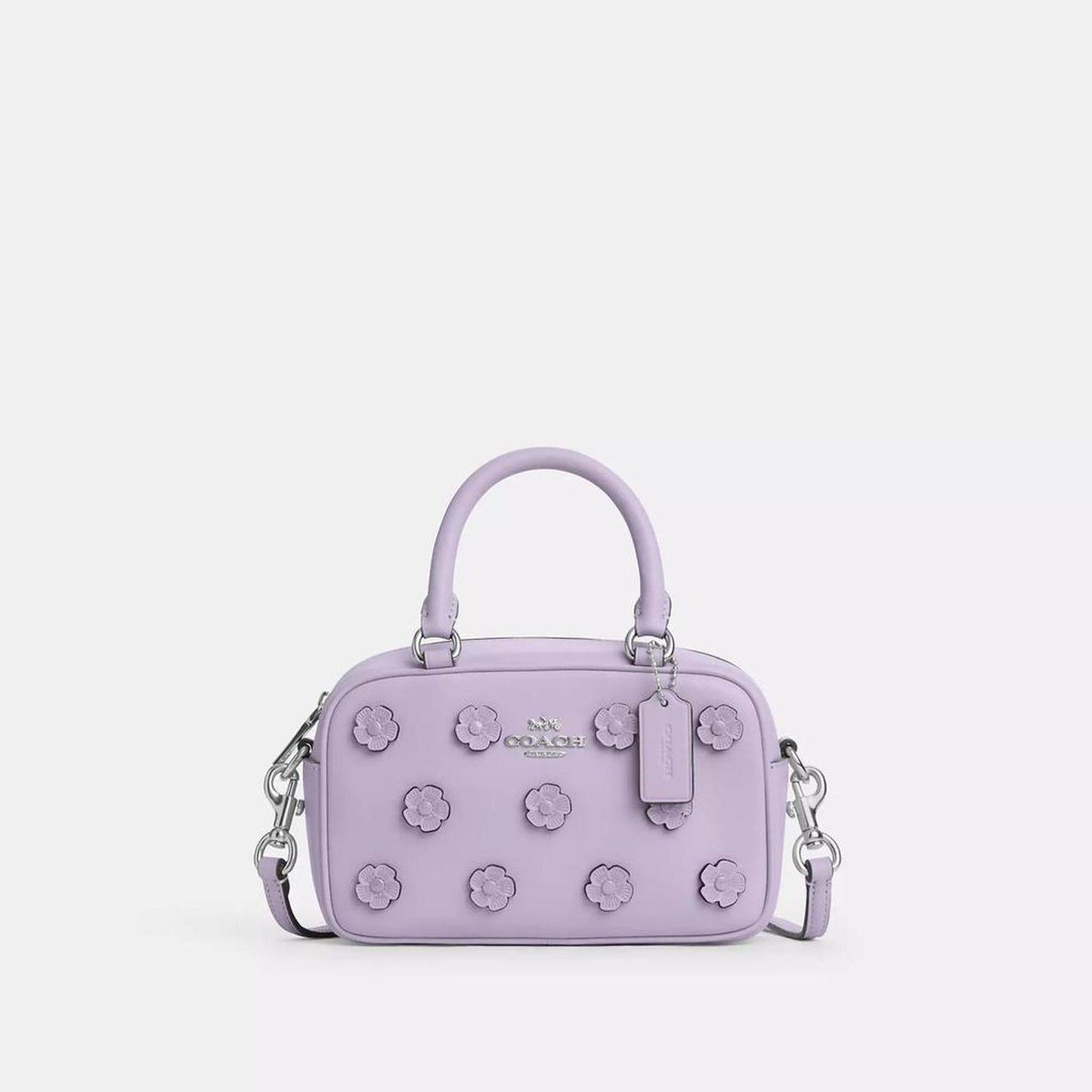 Satchel Crossbody Bag With Floral Applique