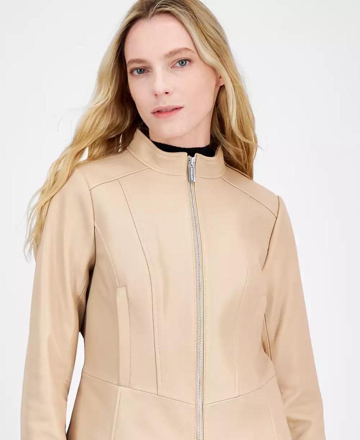 Women's Zip-Front Leather Jacket