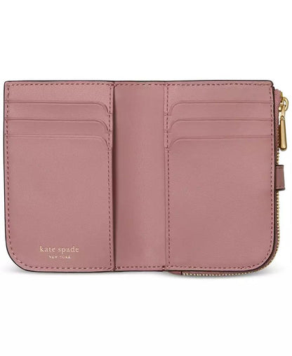 Deco Pebbled Leather Small Compact Wallet
