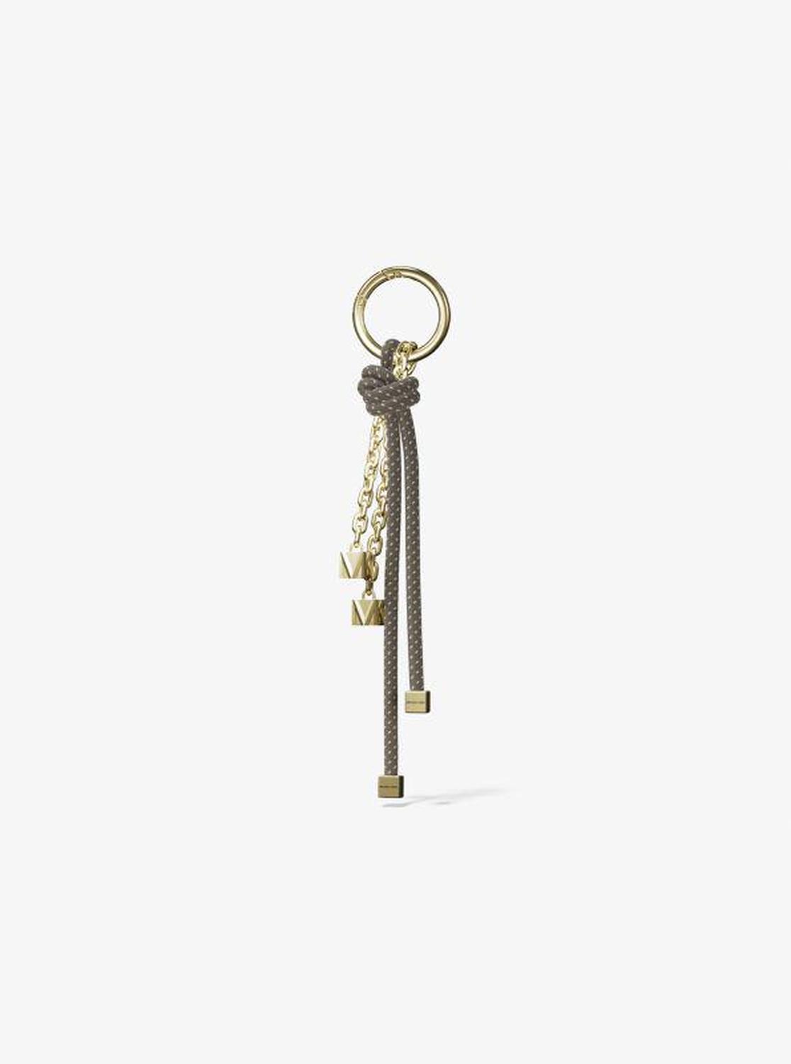 Gold-Tone and Speckled Cord Bag Charm