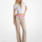 Logo Jacquard Knit Side-Snap Track Pants