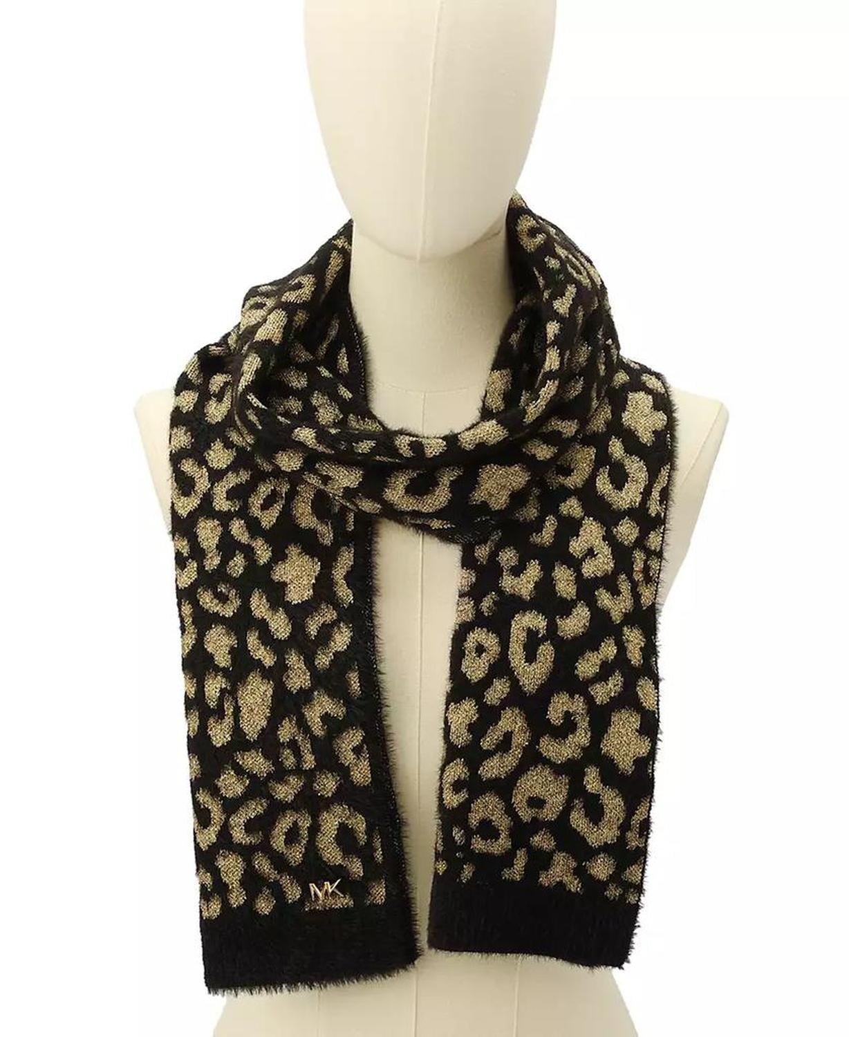 Women's Leopard Metallic Shimmer Scarf