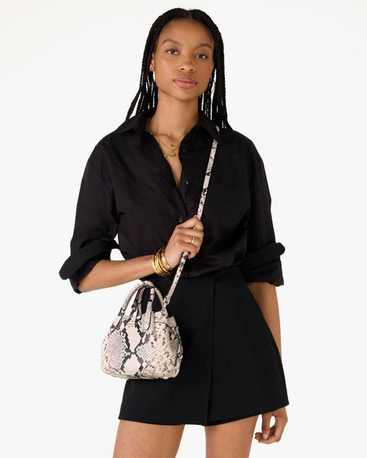 Dumpling Snake Embossed Mini Satchel