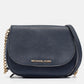 Michael Kors Navy Blue Leather Flap Crossbody Bag