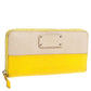 Kate Spade Yellow/beige Leather Grove Court Lacey Zip Around Wallet