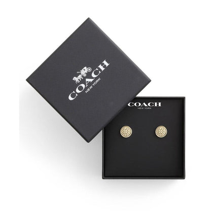 Faux Stone Signature Quilted Coin Boxed Stud Earrings
