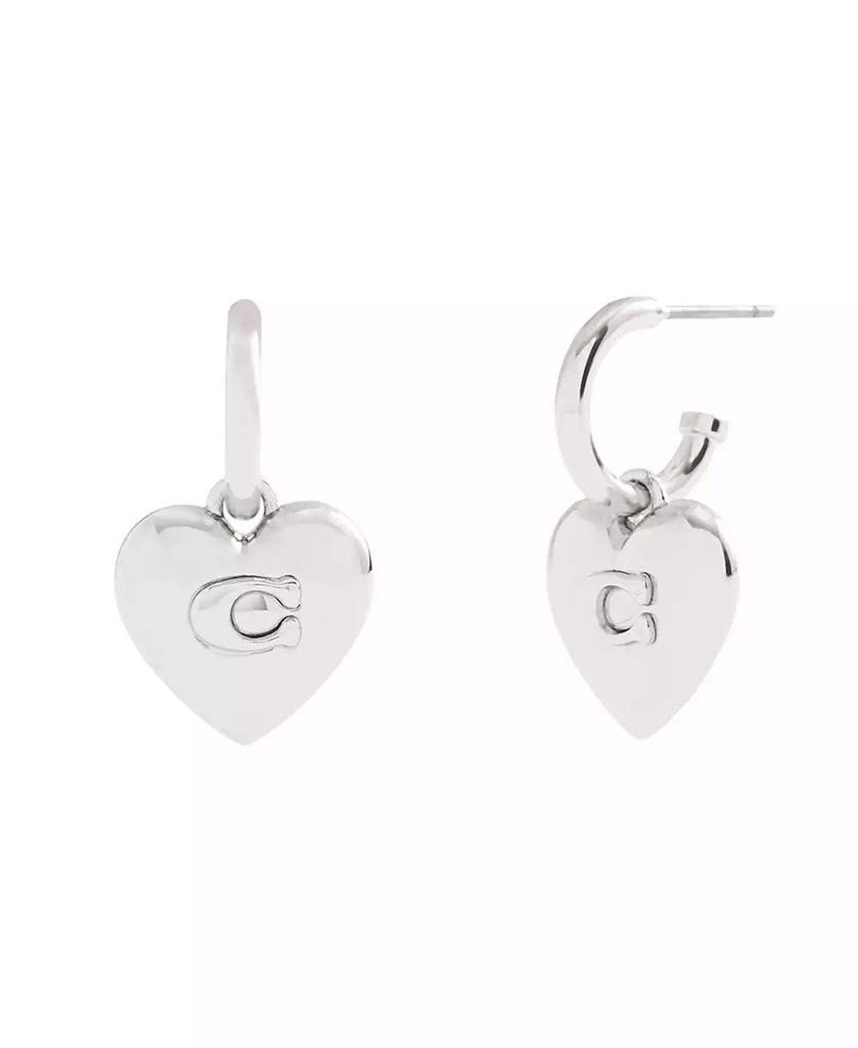 Signature Heart Charm Huggie Earrings