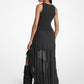 Georgette Smocked High-Low Dress