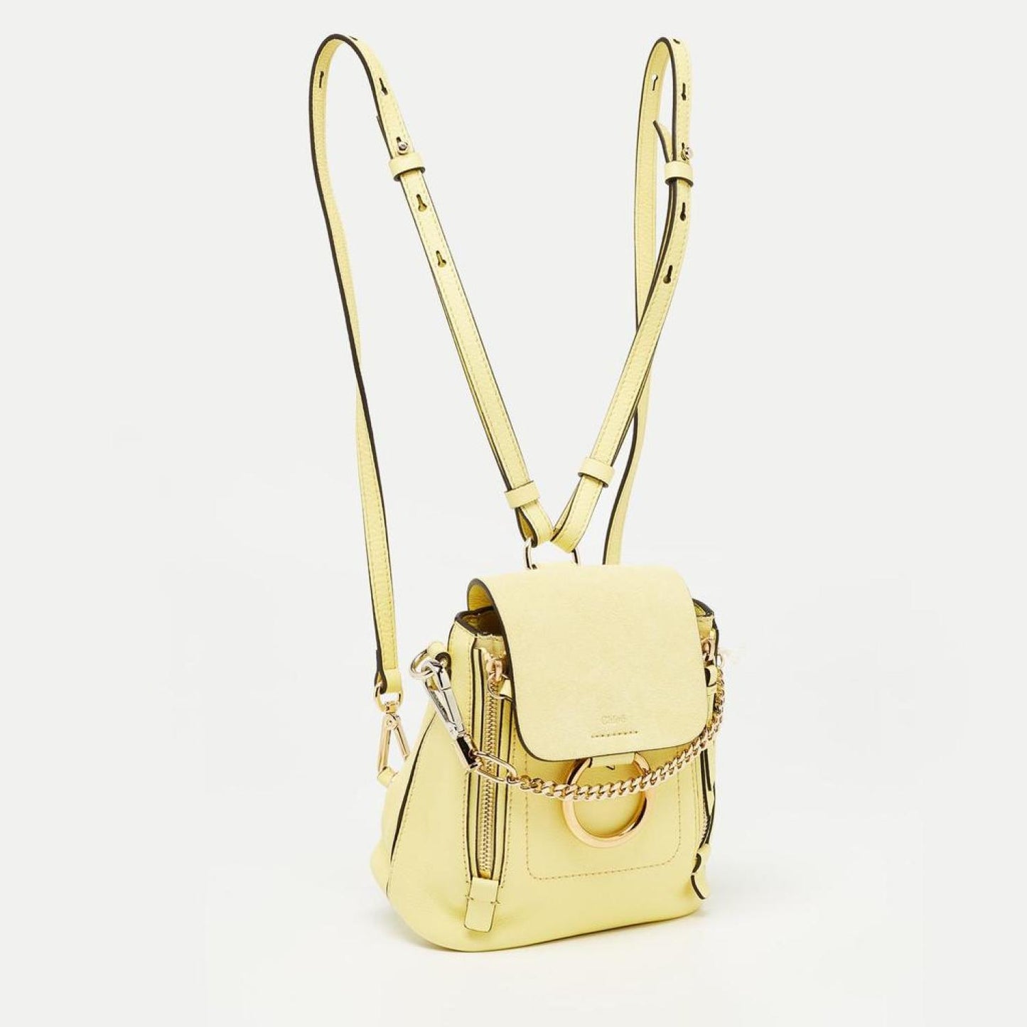 Chloe Lemonade Leather And Suede Mini Faye Day Backpack