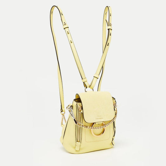 Chloe Lemonade Leather And Suede Mini Faye Day Backpack