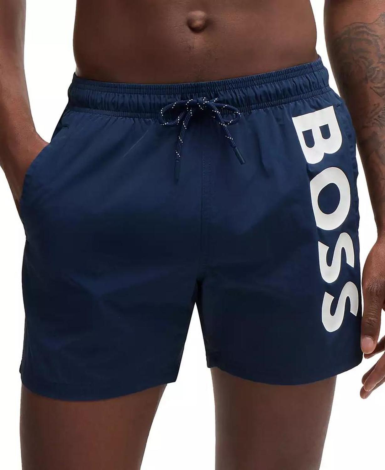 Men's Contrast-Logo Swim Shorts