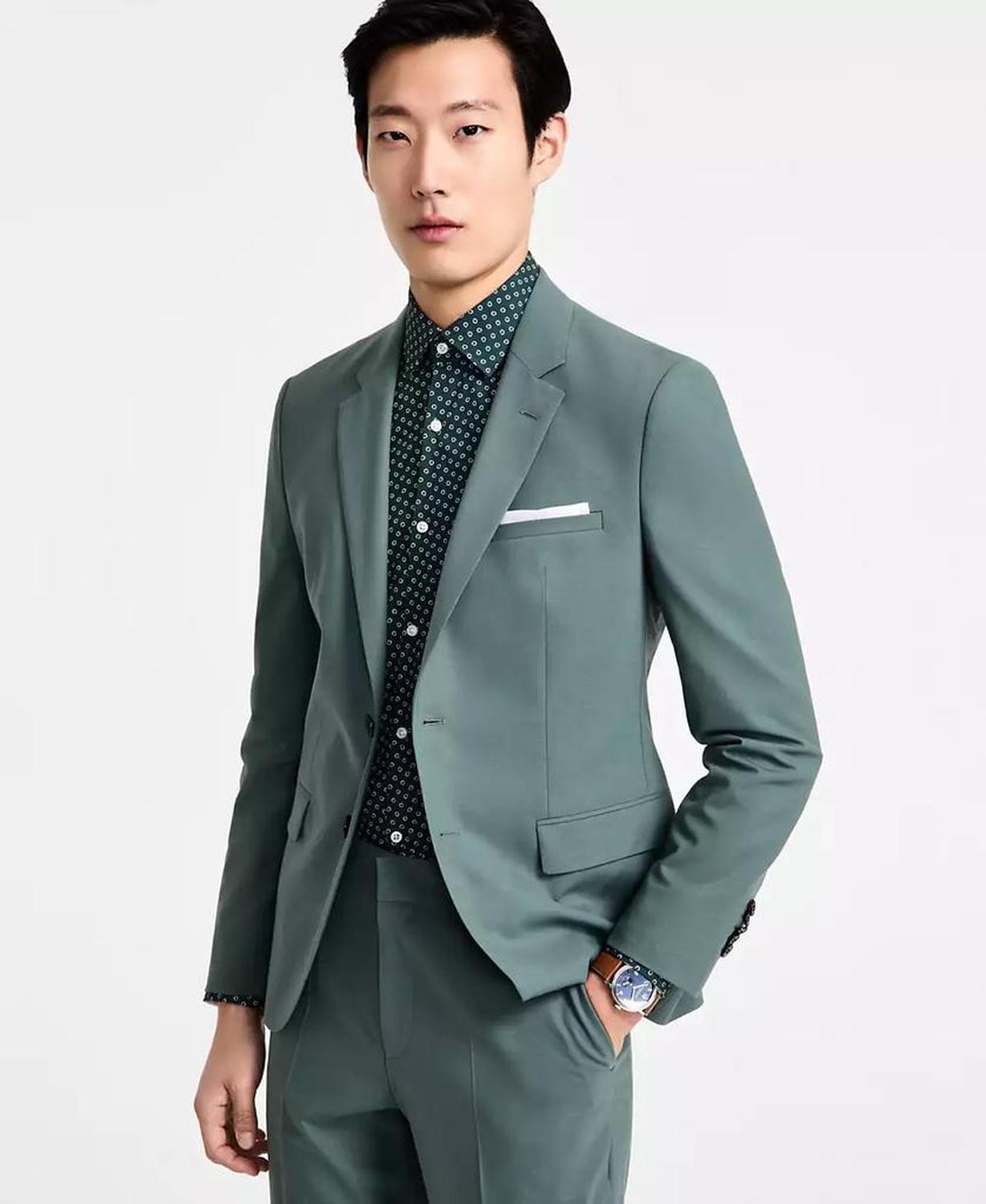 Men's Modern-Fit Wool Blend Suit Jacket
