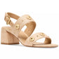 Women's Spade Flower Studded Block Heel Sandals