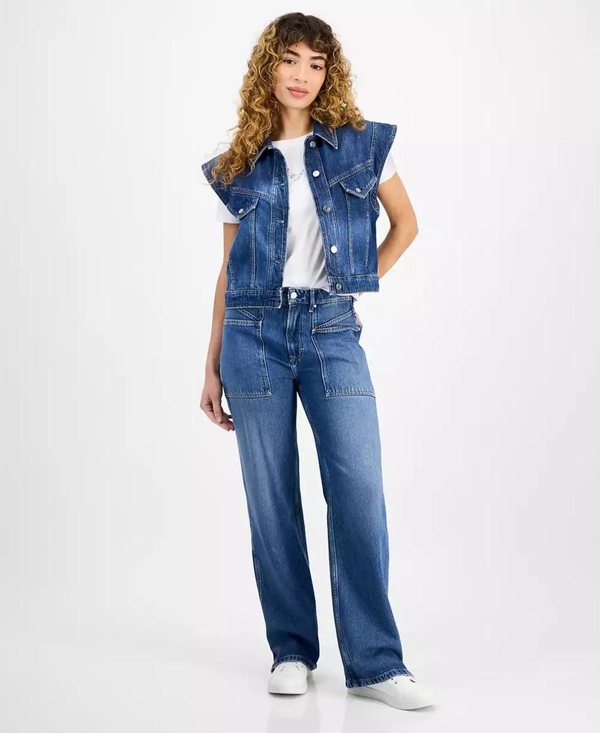 Women's Extended-Shoulder Denim Vest
