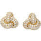 Gold-Tone Pavé Double Knot Stud Earrings