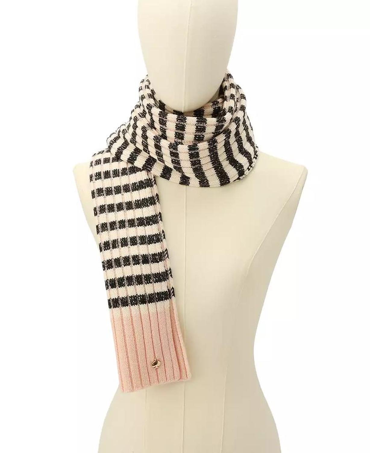 Striped Ribbed Scarf