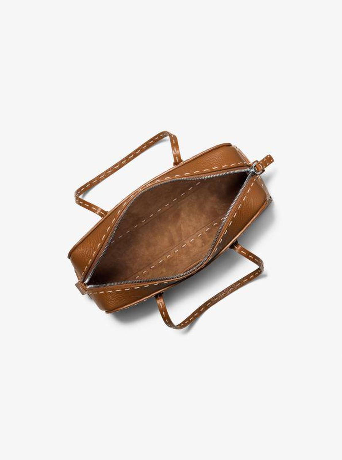 Roberta Hand-Stitched Pebbled Leather Satchel