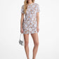 Sequined Floral Mesh T-Shirt Dress