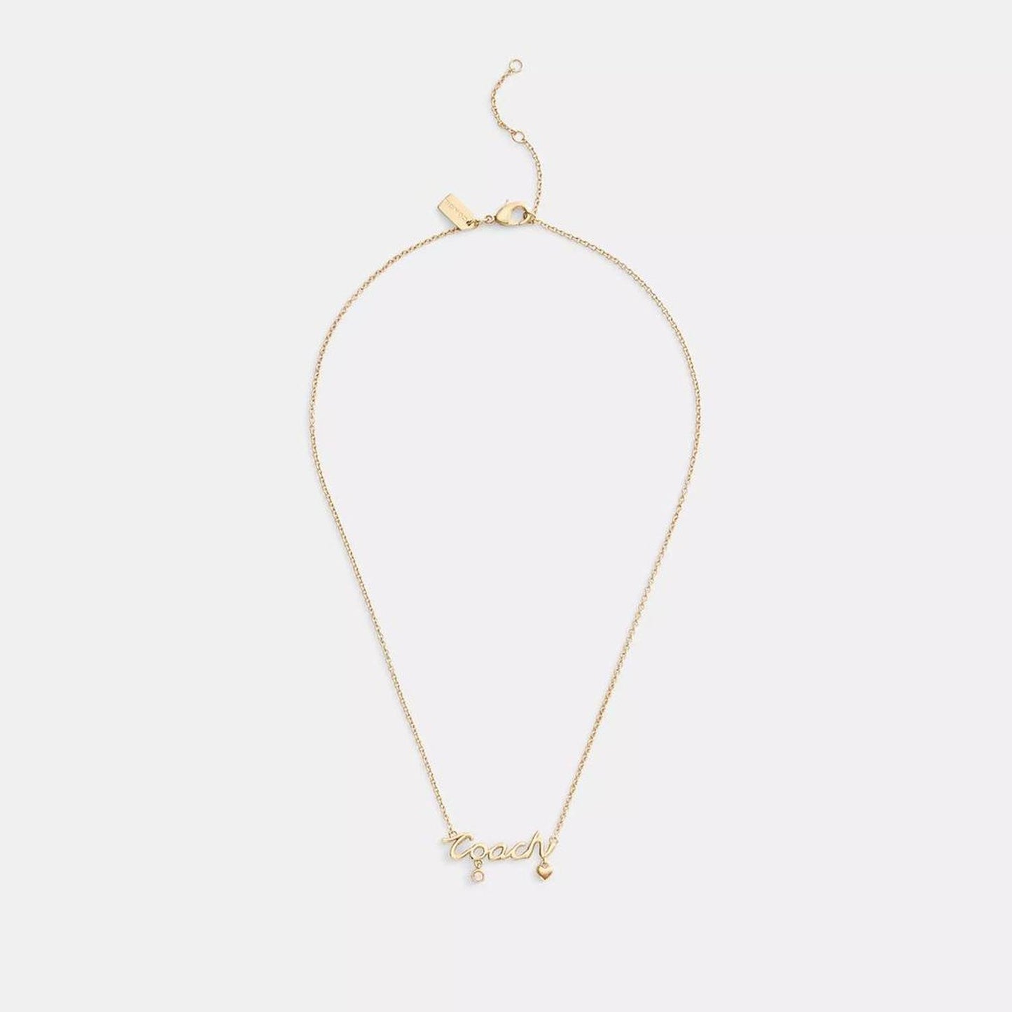 Coach Script Heart Necklace