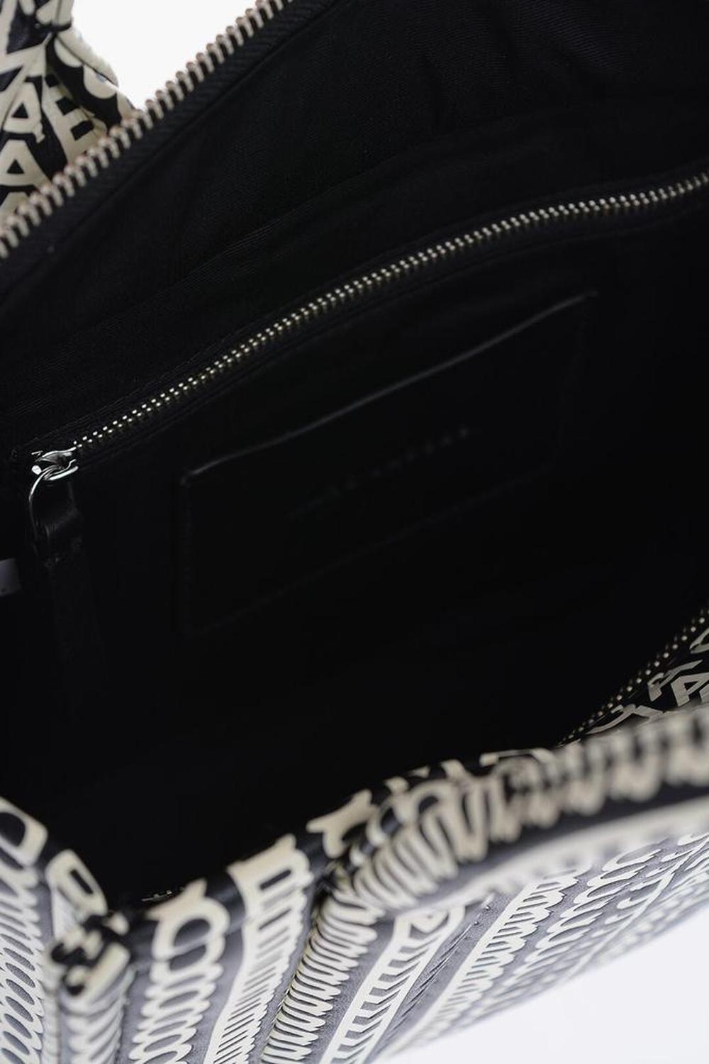 Printed Leather Tote Bag With Monogrammed Motif