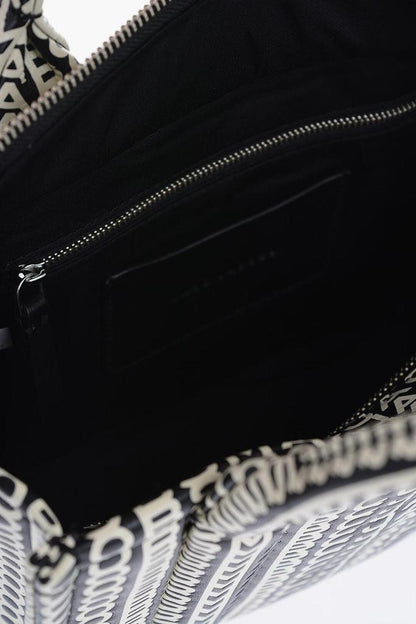 Printed Leather Tote Bag With Monogrammed Motif