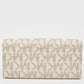 Michael Kors White/brown Signature Coated Canvas And Leather Fulton Continental Wallet