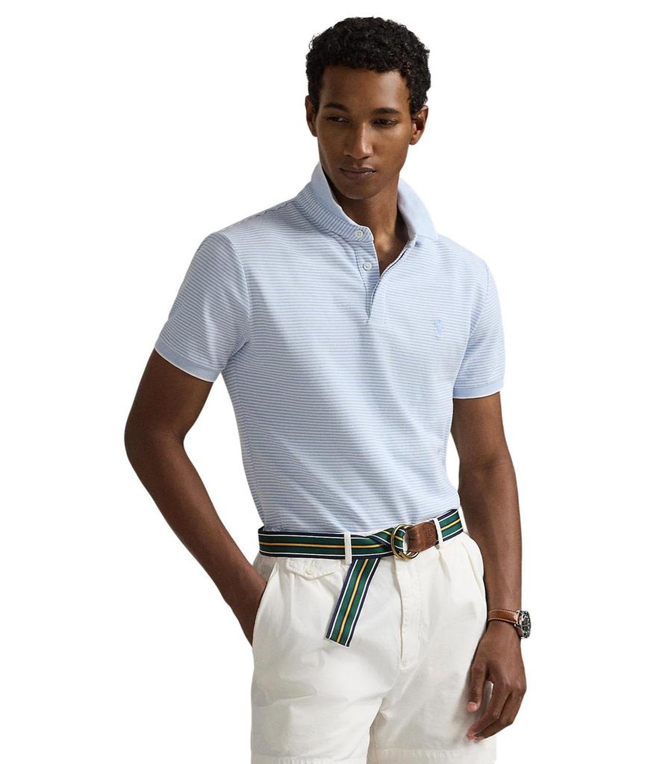 Custom Slim Fit Stretch Oxford Mesh Polo