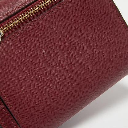 Michael Kors Burgundy Saffiano Leather Jet Set Trifold Wallet
