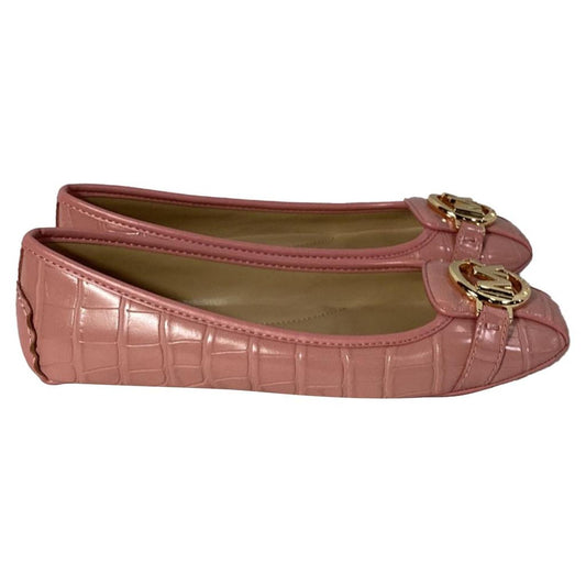 Fulton Moccasin in Primrose Pink  Crocodile Embossed Leather