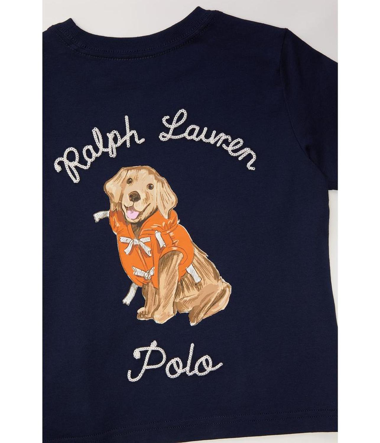 Dog-Print Cotton Jersey Pocket Tee (Big Kid)